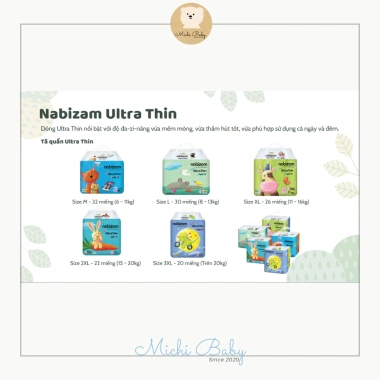 Michibaby BỈM Nabizam Ultra Thin Summer Signature Hàn Quốc Mềm Mại Mỏng Nhẹ Đủ Size MC641 Giá 289.000đ 4
