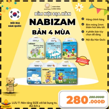 Michibaby BỈM Nabizam Ultra Thin Summer Signature Hàn Quốc Mềm Mại Mỏng Nhẹ Đủ Size MC641 Giá 289.000đ 10