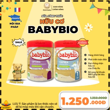 Michibaby Sữa Bò/Dê Hữu Cơ Babybio Pháp 1,2,3 Lon 800g MC683 - Chỉ 950.000 VND