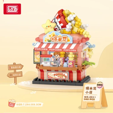 Micro Hạt Khối Xây Dựng Cửa Hàng Ăn Nhẹ, Cà Phê, Bắp Rang – Cabin Đồ Chơi 110k