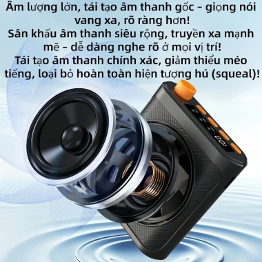 Micro kẹp áo và loa phát thanh không dây, nam châm, chống hú thông minh, pin 25h, thu âm rõ ràng - chỉ 546.000₫ 4