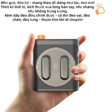 Micro kẹp áo và loa phát thanh không dây, nam châm, chống hú thông minh, pin 25h, thu âm rõ ràng - chỉ 546.000₫ 9