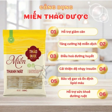 Miến Dong Đỏ Thảo Dược Sợi To Dinh Dưỡng Cao Ít Calo Giảm Cân 500g Dương Kiu