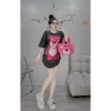 Miễn phí ship Áo thun phông loang in hình gấu hồng xanh siêu đẹp unisex giá 136k