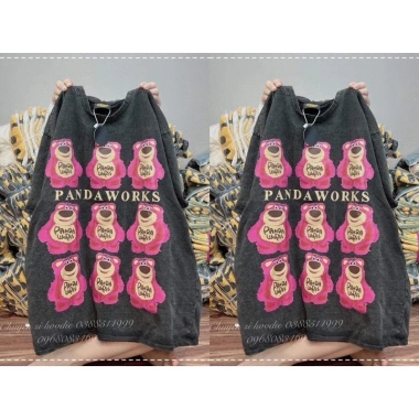 Miễn phí ship Áo thun phông loang in hình gấu hồng xanh siêu đẹp unisex giá 136k 3