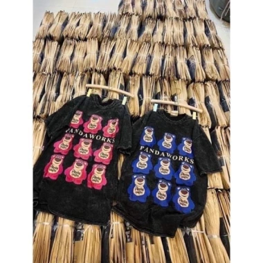Miễn phí ship Áo thun phông loang in hình gấu hồng xanh siêu đẹp unisex giá 136k 6