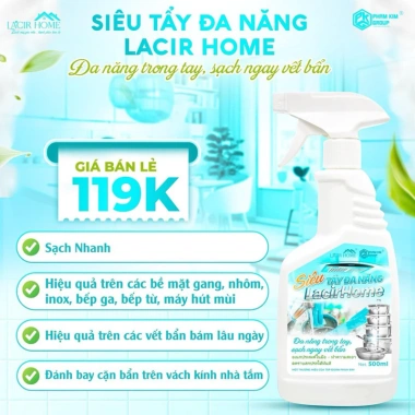 Miễn phí ship Siêu Tẩy Đa Năng LACIR Home DR - Giá chỉ 89k, Tẩy Sạch Mọi Vết 2