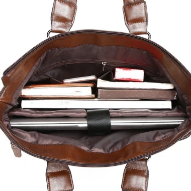 Miễn phí ship Túi xách cặp da bò laptop công sở T05-1 39x30x8cm Nâu Đen Giá 1,460,000
