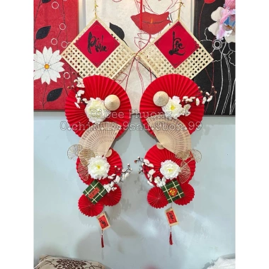 Miễn Ship Set Phèn Quạt Đỏ Phúc Lộc Trang Trí Tết Giá Ưu Đãi 155k