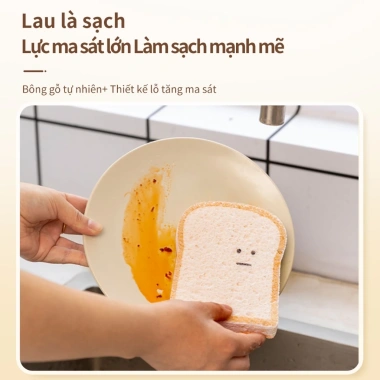 Miếng bọt biển rửa chén Simplus Pink HMCH001 hình gấu, bánh mì, chuột siêu xinh Giá chỉ 58.679₫
