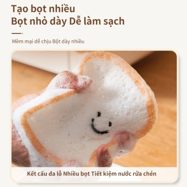 Miếng bọt biển rửa chén Simplus Pink HMCH001 hình gấu, bánh mì, chuột siêu xinh Giá chỉ 58.679₫