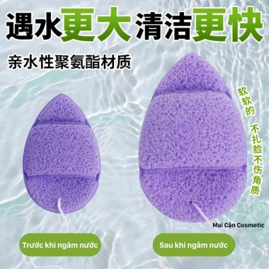 Miếng Bọt Biển Rửa Mặt 3 miếng - Puff mềm mại, làm sạch sâu lỗ chân lông, thân thiện da - chỉ 17.497₫