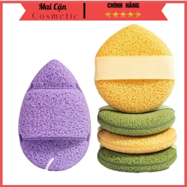 Miếng Bọt Biển Rửa Mặt 3 Miếng Puff Mềm Mại, Sâu Lỗ Chân Lông, Thân Thiện Da