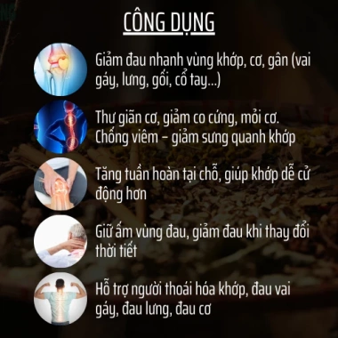 Miếng cao dán Đông y Đông Cát Đường - Giảm đau xương khớp, cổ vai, co cơ, thoái hoá - 45.000 VND