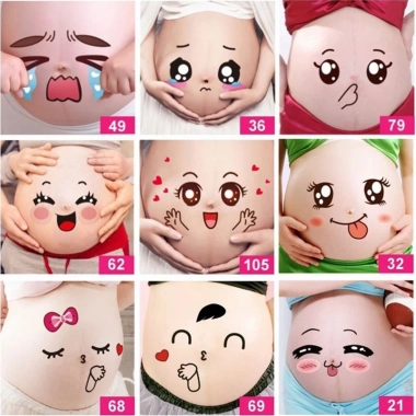 Miếng Dán Ảnh Hoạt Hình Dễ Thương Mang Thai Mặt Bụng Chống Đỡ - 27.5k 2