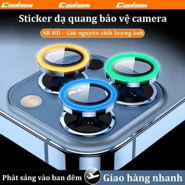 Miếng dán bảo vệ camera phát sáng kính cường lực cho iPhone 13-17 Pro Max - Chỉ 38.500₫