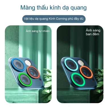 Miếng dán bảo vệ camera phát sáng kính cường lực cho iPhone 13-17 Pro Max - Chỉ 38.500₫