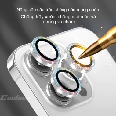 Miếng dán camera kim loại kim tuyến đa sắc cho iPhone 11-17 Pro Max Air 38.500 VND 2