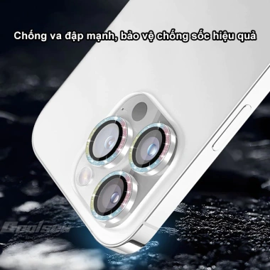 Miếng dán camera kim loại kim tuyến đa sắc cho iPhone 11-17 Pro Max Air 38.500 VND 3