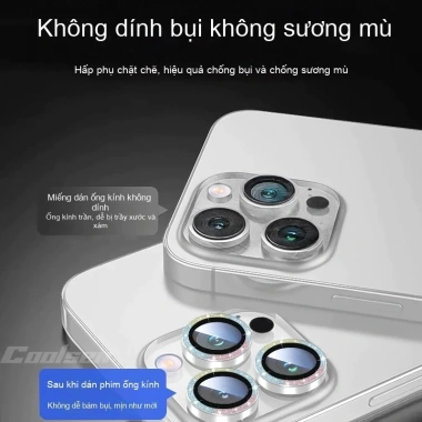 Miếng dán camera kim loại kim tuyến đa sắc cho iPhone 11-17 Pro Max Air 38.500 VND 4
