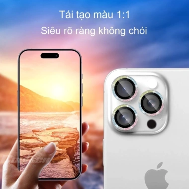 Miếng dán camera kim loại kim tuyến đa sắc cho iPhone 11-17 Pro Max Air 38.500 VND 5