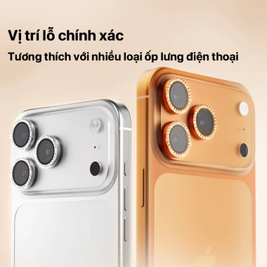 Miếng dán camera lấp lánh viền kim loại cho iPhone 17/16/15/14/13/12/11 Pro Max - Giá chỉ 38.500 VND 6