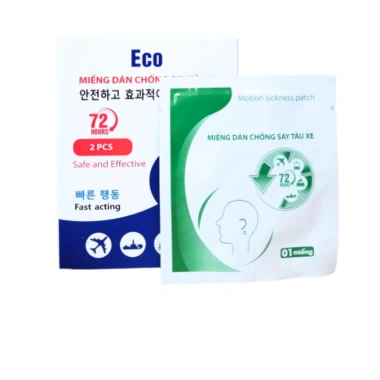Miếng dán chống say tàu xe Eco 72h - Hộp 2 miếng, giảm còn 20.000đ, nhanh chóng 2