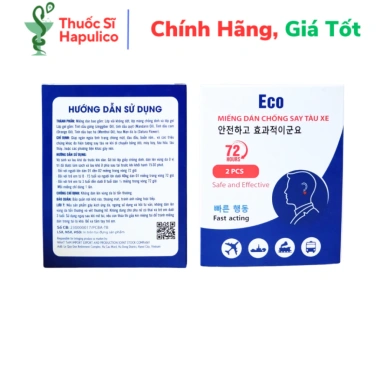 Miếng dán chống say tàu xe Eco 72h - Hộp 2 miếng, giảm say, giá 20.000 VNĐ 3 Miếng dán chống say tàu xe Eco 72h - Hộp 2 miếng, giảm say, giá 20.000 VNĐ 3