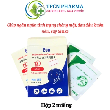 Miếng dán chống say tàu xe Eco 72h - Hộp 2 miếng, giảm say nhanh, 20.000 VND Miếng dán chống say tàu xe Eco 72h - Hộp 2 miếng, giảm say nhanh, 20.000 VND