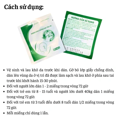 Miếng dán chống say tàu xe Eco 72h - Hộp 2 miếng, giảm say nhanh, 20.000 VND