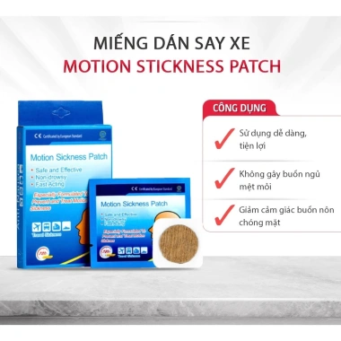 Miếng Dán Chống Say Tàu Xe Motion Sickness Patch - Giảm Buồn Nôn, Chóng Mặt, Giá chỉ 38.000₫
