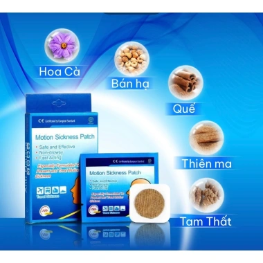 Miếng Dán Chống Say Tàu Xe Motion Sickness Patch - Giảm Buồn Nôn, Chóng Mặt, Giá chỉ 38.000₫