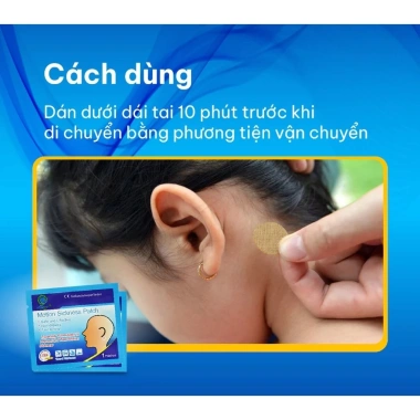 Miếng Dán Chống Say Tàu Xe Motion Sickness Patch - Giảm Buồn Nôn, Chóng Mặt, Hộp 10 miếng, Giá ưu đãi 94.000₫