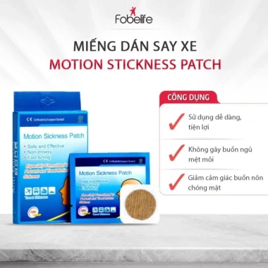 Miếng Dán Chống Say Xe 10 Miếng - Giảm Buồn Nôn, Chóng Mặt, An Toàn, 89.000 VND
