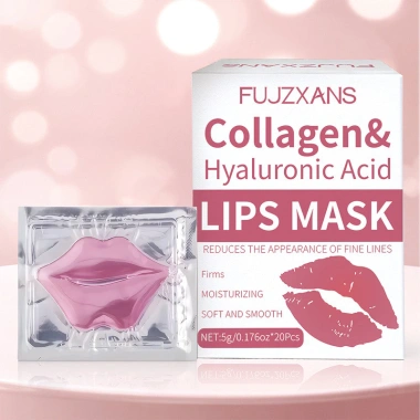 Miếng dán Collagen hồng dưỡng môi - Mặt nạ gel pha lê, 5g, phục hồi môi nứt nẻ