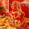 Miếng dán cửa 3D năm con ngựa 2.026 - Trang trí cung hoàng đạo vàng hoạt hình, giá Tết 42.228 VND 7