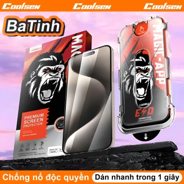 Miếng dán cường lực Ba Tinh dán nhanh 1 giây, dễ thao tác cho iPhone 17-16-15-14-13-12-11 X/XS/XR