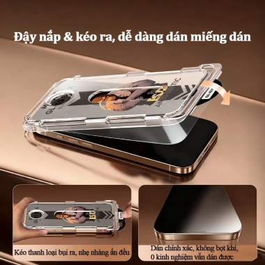 Miếng dán cường lực Ba Tinh dán nhanh 1 giây, dễ thao tác cho iPhone 17-16-15-14-13-12-11 X/XS/XR