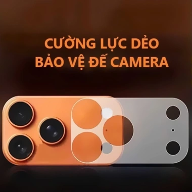 Miếng dán cường lực nano dẻo bảo vệ đế camera iPhone 17/16/15 Pro Max - Giá 24.500₫