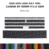 Miếng dán Film 3M vân nổi cho ống kính Canon EF 50mm f/1.4 USM - Bảo vệ cao cấp, 210.000₫
