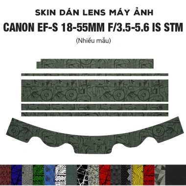 Miếng dán Film 3M vân nổi cho ống kính CANON EF-S 18-55mm f/3.5-5.6 IS STM - bảo vệ, dán dễ Miếng dán Film 3M vân nổi cho ống kính CANON EF-S 18-55mm f/3.5-5.6 IS STM - bảo vệ, dán dễ