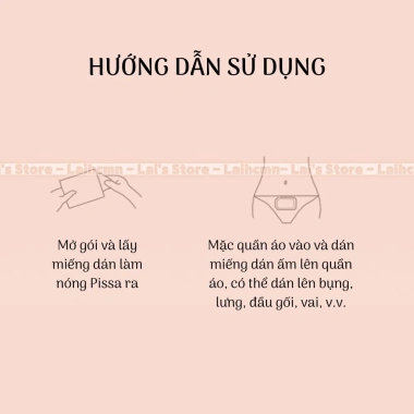 Miếng Dán Giảm Đau Bụng Kinh PISSA - Giữ Nhiệt Ấm Nóng, Thảo Dược Thiên Nhiên, Giảm Đau Vai Gáy, 9.310 VND