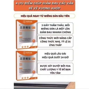 Miếng Dán Giảm Đau Gót Chân 6 miếng - Bỏ Gai Xương, Viêm Gân Achilles, Viêm Gan Bàn Chân, Giảm Đau Khi Đi Bộ, 79.000 VNĐ