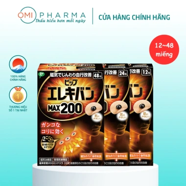 Miếng Dán Giảm Đau PIP ELEKIBAN MAX 200MT Nhật Bản Thoái Hóa Vai Gáy, Lưng, Chân