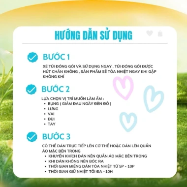 Miếng Dán Giữ Nhiệt Cơ Thể SANCHF - Giảm Đau Bụng Kinh, Thảo Dược, Giá 45.000đ