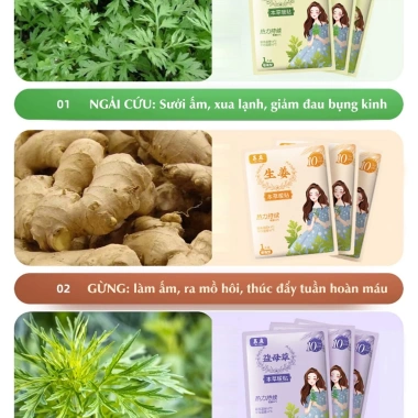 Miếng Dán Giữ Nhiệt Cơ Thể WOMU Đau Bụng Kinh Thảo Dược Thiên Nhiên Size Lớn 3 Vị Giá 15.000 VND