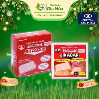 Miếng dán giữ nhiệt Jikabari Salonpas Hisamitsu Nhật Bản - Giảm đau bụng kinh, đau cơ, giữ ấm - 31.000₫