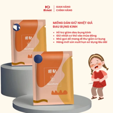 Miếng dán giữ nhiệt Midaki Official Giảm đau bụng kinh, giữ ấm mùa đông, chỉ 9.000đ