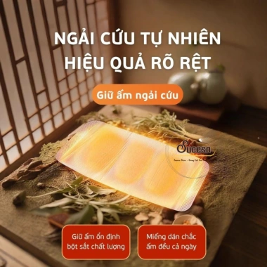Miếng Dán Giữ Nhiệt Ngải Cứu - Giảm Đau Bụng Kinh, Sưởi Ấm Bụng, Chỉ 25.000 VNĐ