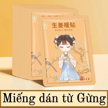 Miếng dán giữ nhiệt thảo dược Ngải cứu Gừng Ích mẫu - Giữ ấm bụng, giảm đau, chống lạnh mùa đông 65k